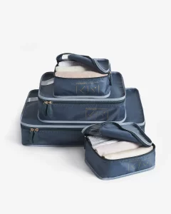 Set of blue packing cubes