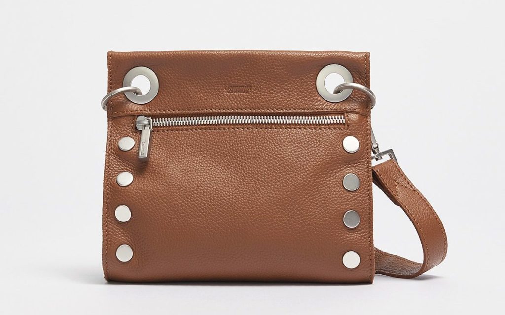 Small brown leather crossbody bag